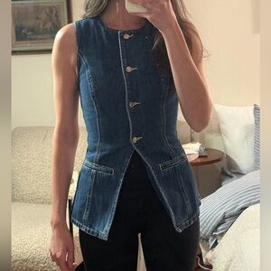Meshki Dark Blue Denim Vest